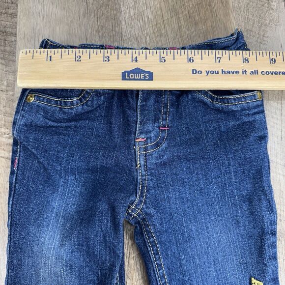 Vintage Apple Bottoms Jeans Baby Girls 3-6M Denim Blue Spell Out Logo Y2K 90s - Picture 8 of 10